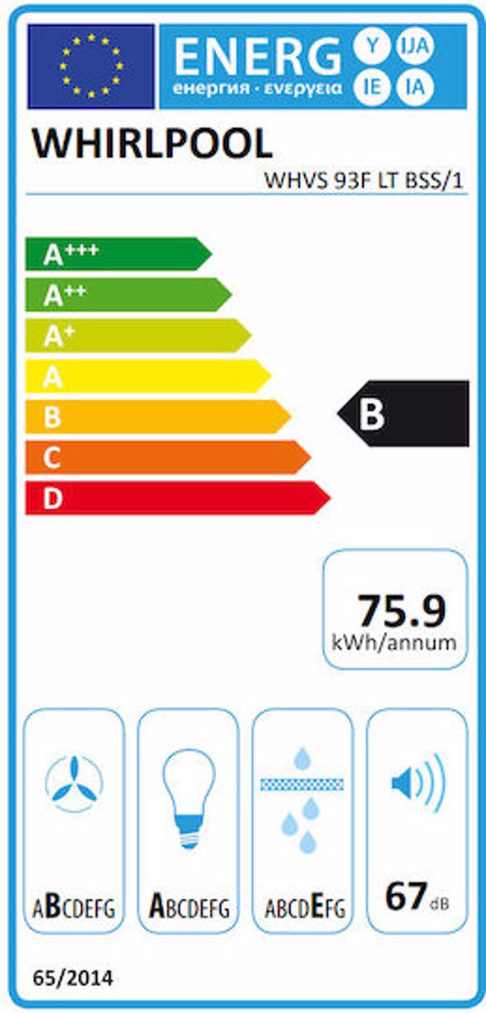 Aporrofitiras Whirlpool WHVS 93F LT BSS/1 Mavro 90 cm B